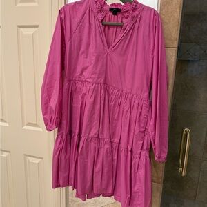 J. Crew Pink Ruffle Dress